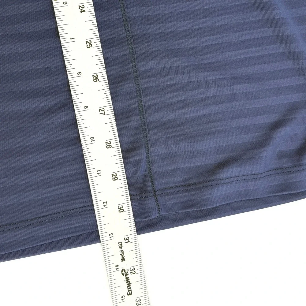 Nike Dri-FIT Polo Shirt Men XXL Navy Blue Striped SS Golf Top embroidered Swoosh